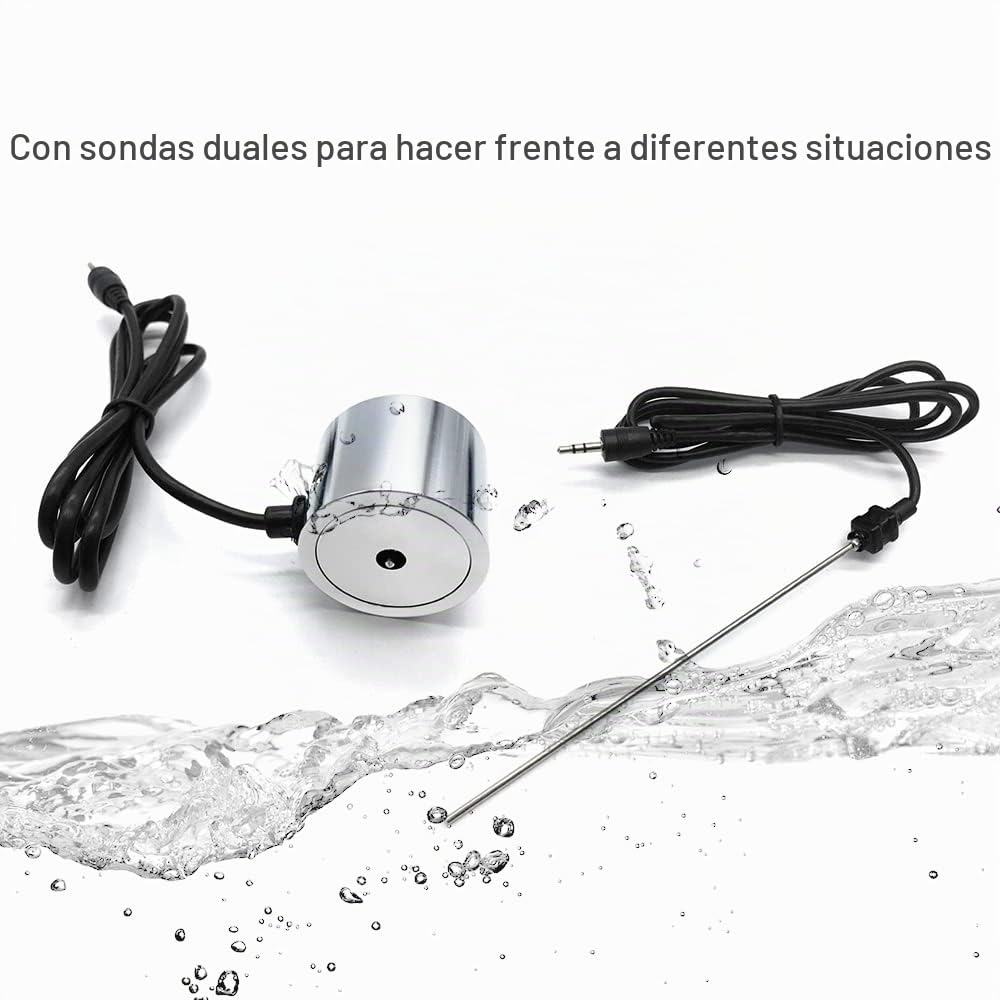 Detector de Fugas de Agua,Sensor Kit de Probador de Monitor de Fugas de Tubería de Agua con Sondas Dobles Auricular Kit de Accesorios de Localizador de Tubería de Agua de Alta Sensibilidad