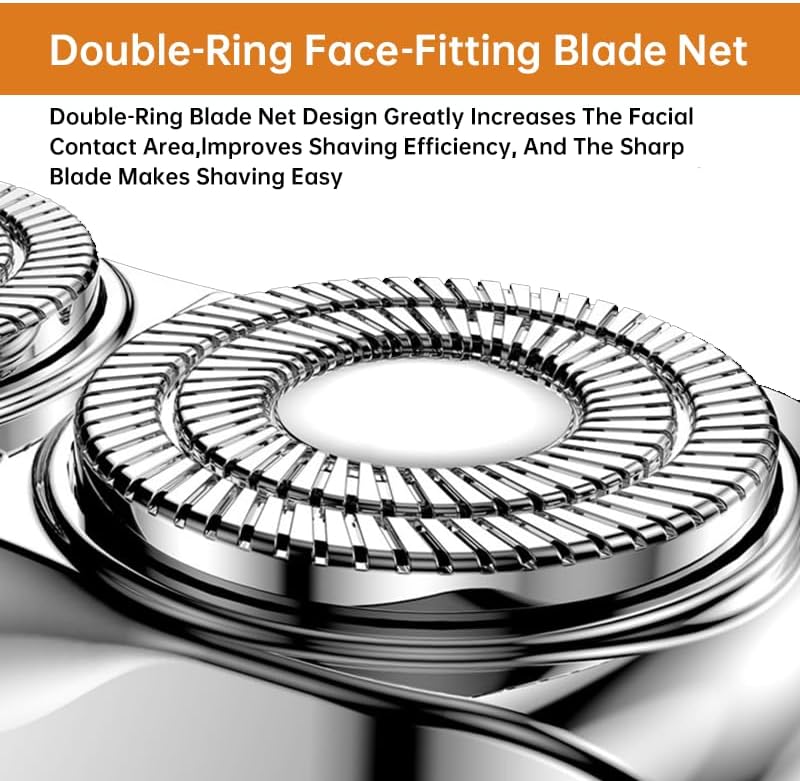 Mini Portable Electric Razor for Men, Travel Beard with Double-Ring Blades, USB Rechargeable Waterproof Mini Shaver, Magnetic Cover, Lightweight Compact Electric Shaver for Home & Travel - Image 4