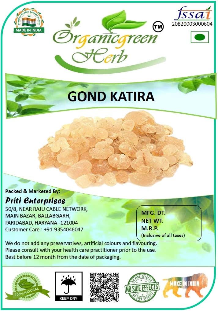 Organicgreen Herb Gond Katira - Tragacanth Gum 100 GMS
