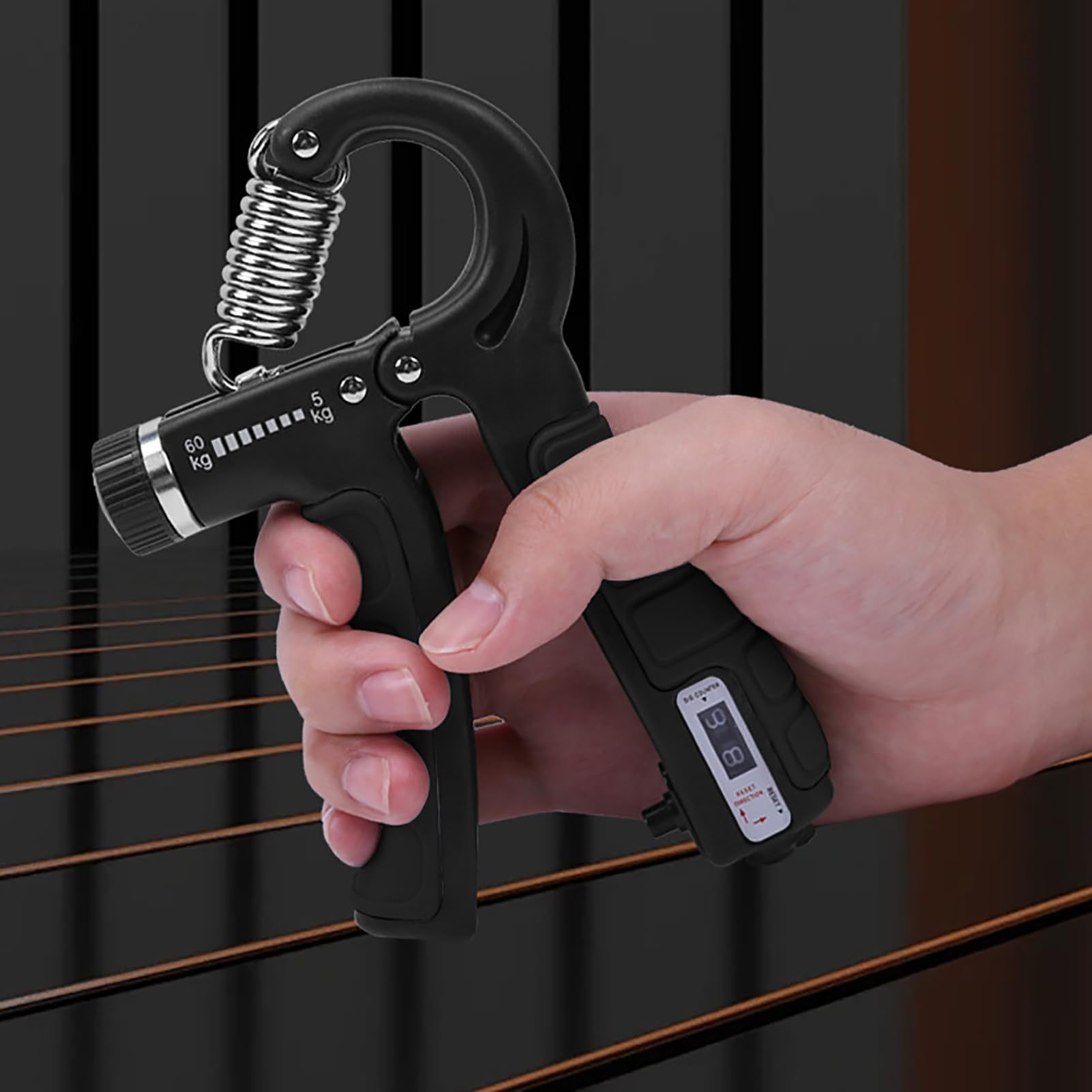 Ejercitadores de mano para fuerza, entrenamiento de fuerza de agarre de mano ajustable, 7 piezas con resortes de acero inoxidable, adecuado para músicos, atletas y recuperación de lesiones en la mano