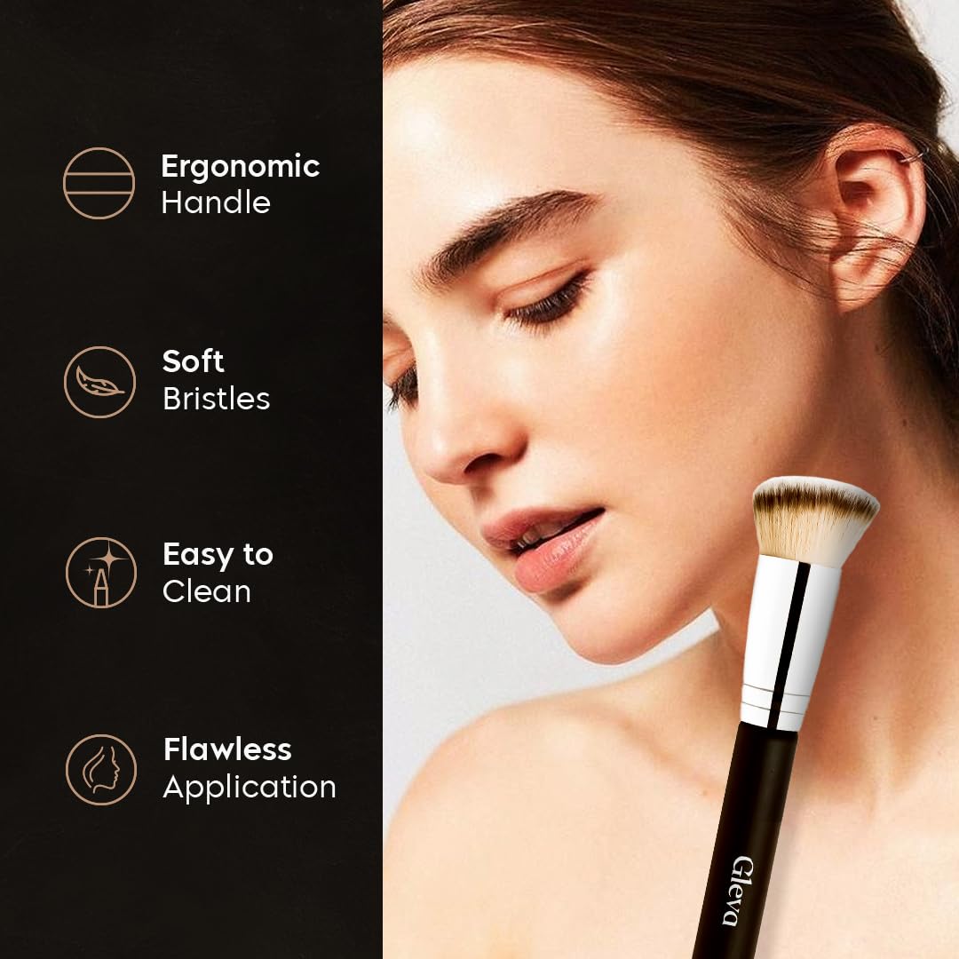 Gleva Angled Foundation Makeup Brush, Contour Brush for Bronzer Liquid Foundation Cream Powder Blending Buffing, Nose Contour Brush, Cream or Flawless Powder Cosmetics Brush - Image 4 thumbnail