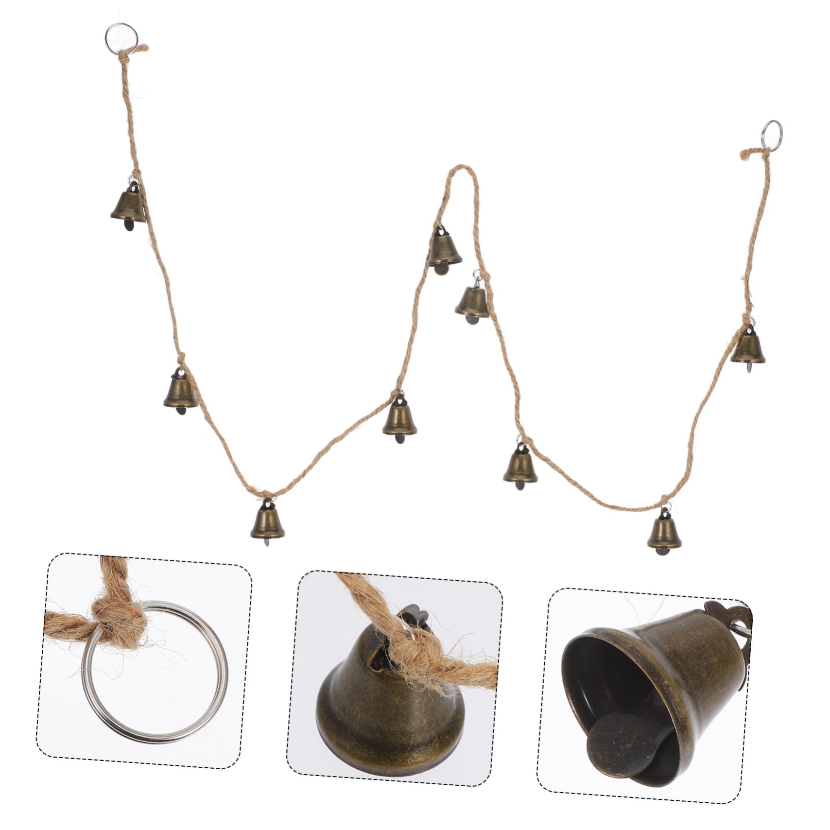 TOPBATHY 4 Piezas Cadena De Campanas Guirnalda Campana De Campanas De Viento Campana De Boda De Navidad Decoración De Reloj De Pared Decoración Navideña Retro Metal