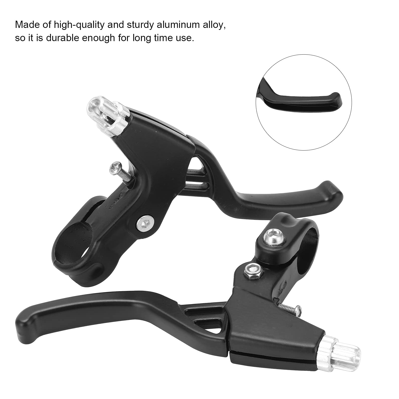 1 paio di leve freno universali per bici con manubrio freno a V in lega di alluminio per la maggior parte delle bici da strada MTB, 2,2 cm (Nero)