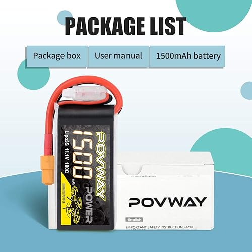 Miniatura 6 de Batería Lipo RC de 1500mAh 11.1V 100C 3S con enchufe XT60 para FPV RC Avión Helicóptero Drone Quadcopter - 2 unidades (3s 1500mah 100C)