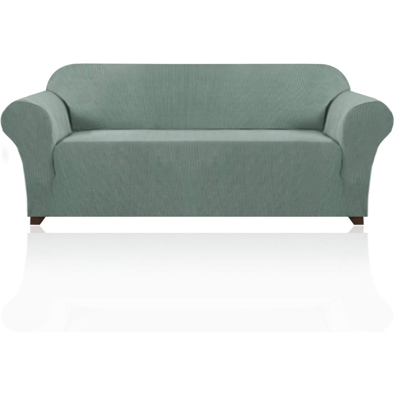 PrinceDeco Stretch Sofa Cover Slipcover Couch Covers for 3 Cushion Couch Furniture Protector Sofa Covers with Non Slip Elastic Bottom Dogs Pet Friendly Fitted(Large Sofa 90"-100",Sage)