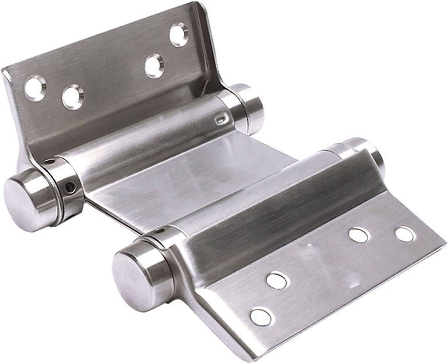 Double Open Spring 3 Inch/4 Inch/5 Inch Hinge Stainless Steel Two-Way Free Gate Guard Rail Special Hinge Stainless Steel Hardware Accessories Hinges (Color : Silver-2pcs 4 Inches, Size : A)