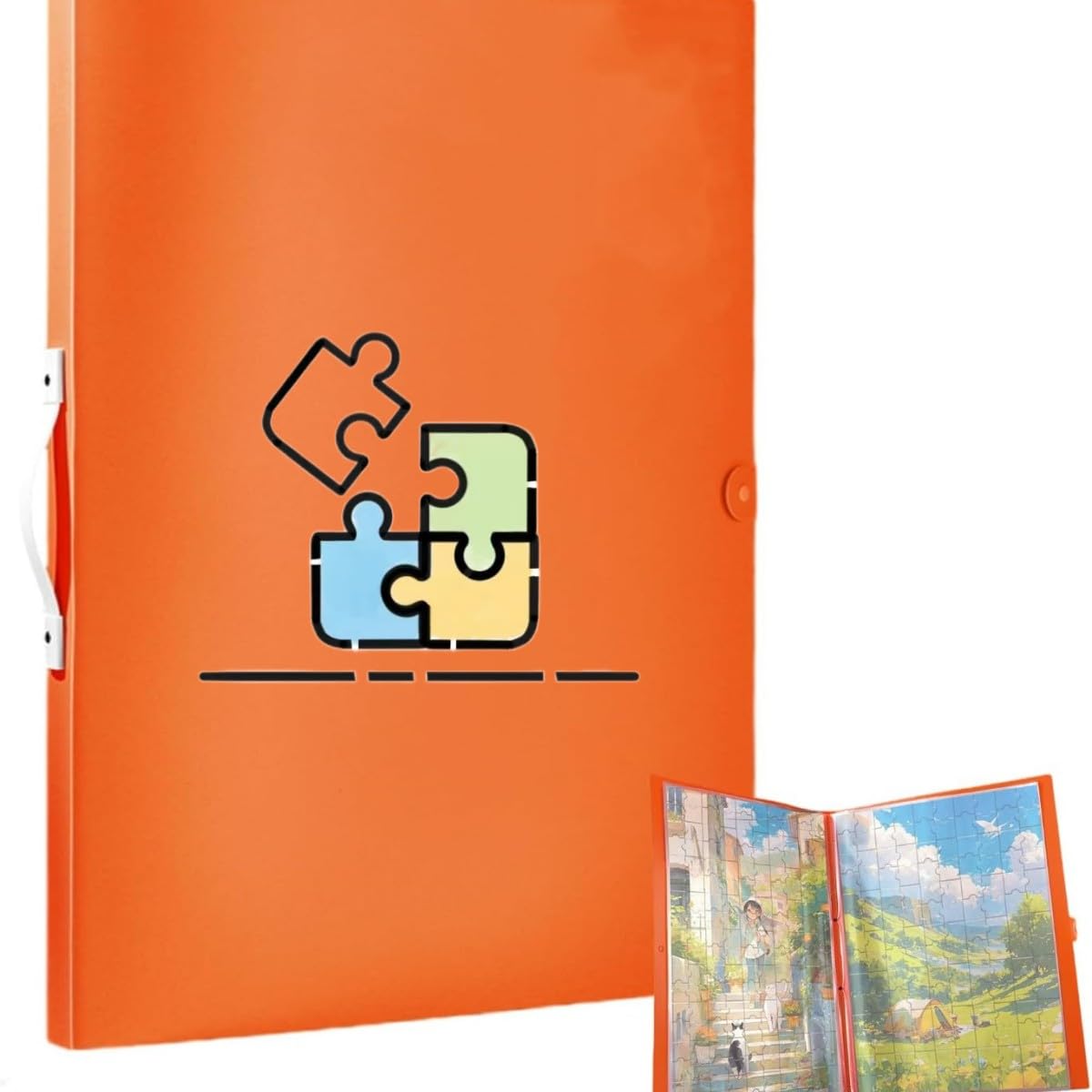 Cartella per Puzzle da 1000 Pezzi,Puzzle Accessori con 20 Tasche, Organizzatore di Puzzle a Grande Capacità, Antipolvere e Protettivo, Appassionati di Puzzle (Blu