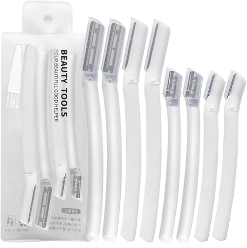 Whalrace Maquinilla de afeitar de cejas para mujeres y hombres, kit de maquinilla de afeitar de cejas 4 piezas para mujeres y 1 tijera de cejas,