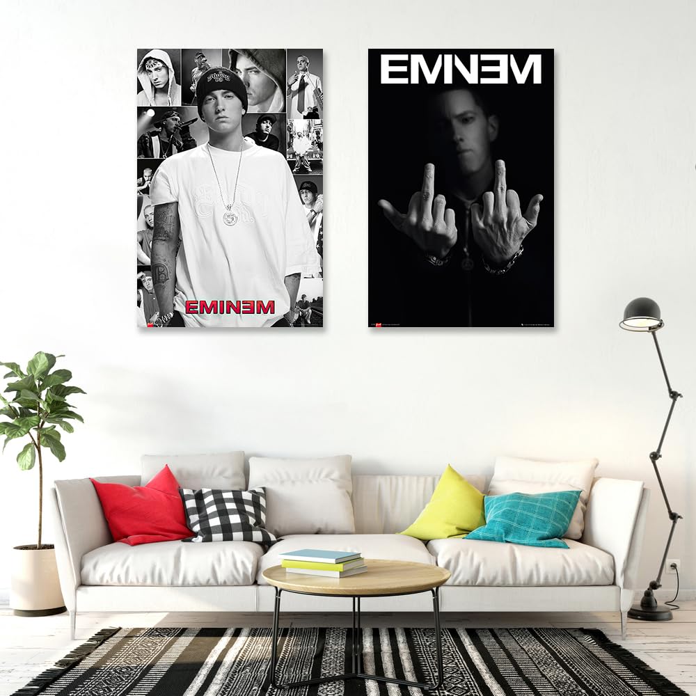 Eminem USプロモ 5枚セット Amazon.com: Eminem - 2 Piece Music Poster Set (Image Montage & The
