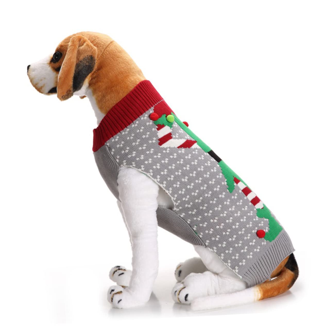 Sosoport 2 Pz Abbigliamento per Cuccioli Maglione Natalizio Gatto Costume da Elfo Domestico Costume Cane Natale Abbigliamento Cane Natale Vestiti Cappotti Maglione per Cani Inverno Cappotto