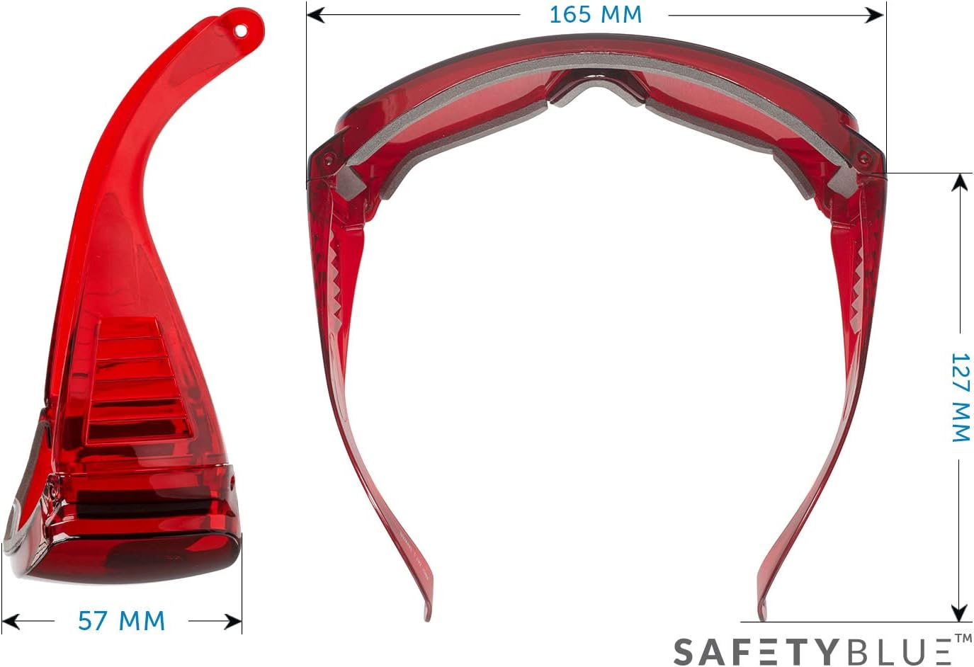 Red Fit-Over Glasses that Block Blue & Green Light - Nighttime Eyewear Reduces Eye Strain/Fall Asleep Faster/Fitover Your Prescription Glasses/Unisex (Red Padded) - Image 4