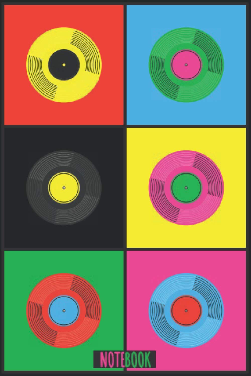 Vinyl Records Notebook | Journal for Musicians, classic design, Colorful | 120 pages, 6x9, lined: diary for all vinyl fans, pop art design, IPS