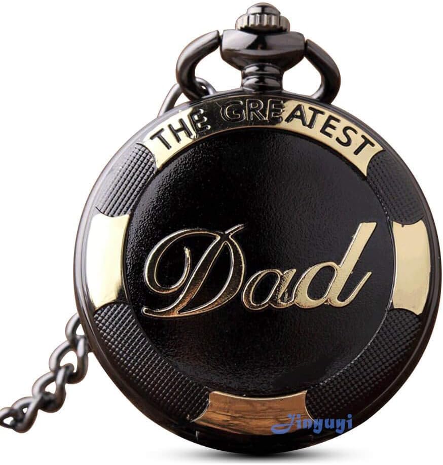 GORBEN Mens Dad Pocket Watches Vintage Quartz Fob Watches with Chain Fob Pendent for Men Daddy Birthday Father's Day Gifts + Box