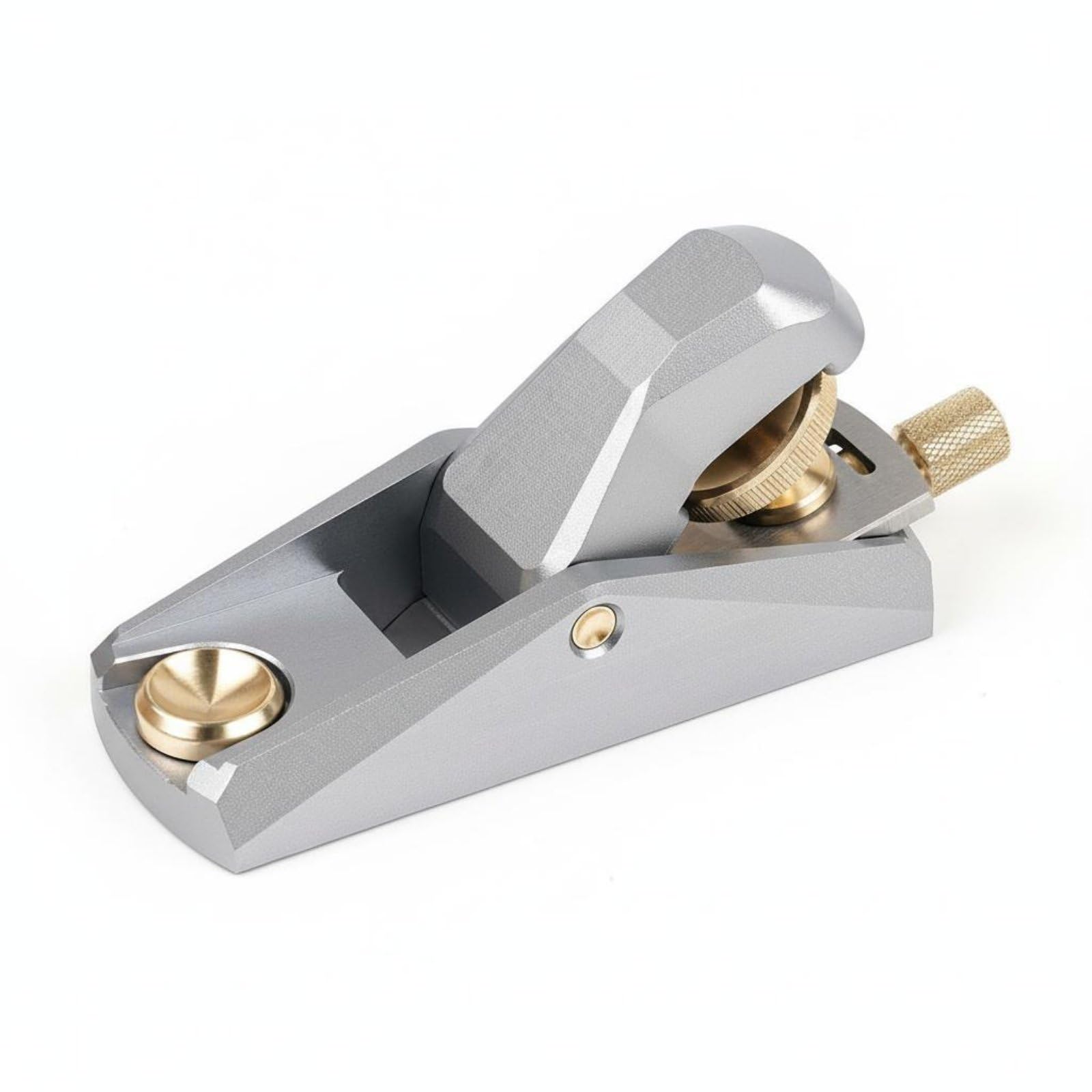 Gralara Cepillo Manual Mini Cepillo de Bloque Cepillo de Mano Cepillo de Carpintero Aleación de Aluminio con Ajuste Preciso de, 105x39x52mm, Cepillo De Aluminio De Ángulo Bajo Plateado