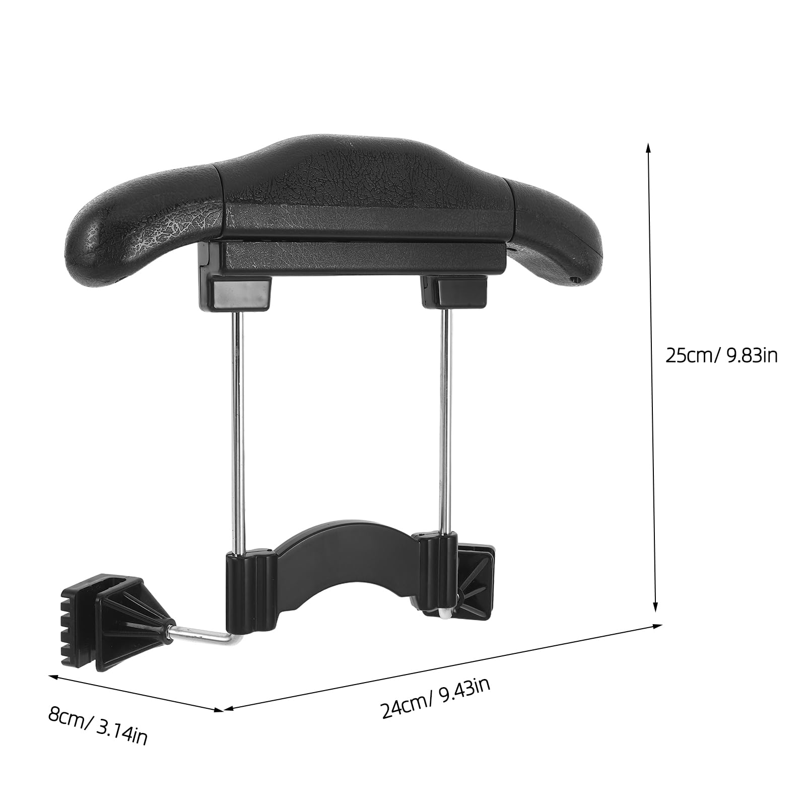 Cabilock Appendiabiti da Sedile per Auto Regolabile in Plastica Nera, Gancio Posteriore per Poggiatesta, Porta Abiti Multifunzione per Camicie e Giacche, per Viaggi e Organizzazione