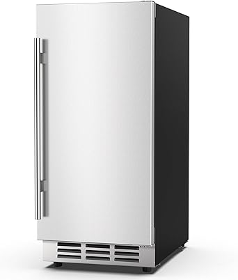 15 Inch Outdoor Beverage Fridge, Weather Proof Stainless Steel Beverage Cooler Under Counter Beer Fridge, Indoor/Outdoor Beverage Refrigerator for 80 Cans, Built-in/Freestanding