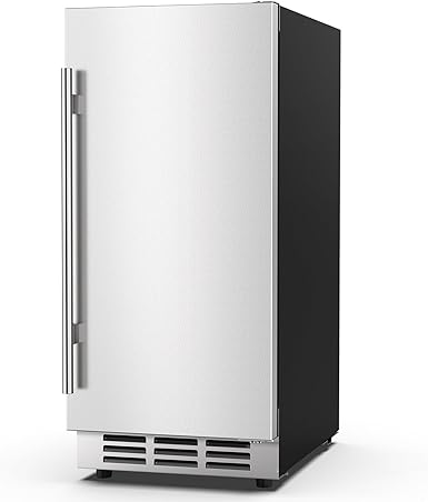 15 Inch Outdoor Beverage Fridge, Weather Proof Stainless Steel Beverage Cooler Under Counter Beer Fridge, Indoor/Outdoor Beverage Refrigerator for 80 Cans, Built-in/Freestanding