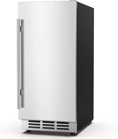 15 Inch Outdoor Beverage Fridge, Weather Proof Stainless Steel Beverage Cooler Under Counter Beer Fridge, Indoor/Outdoor Beverage Refrigerator for 80 Cans, Built-in/Freestanding