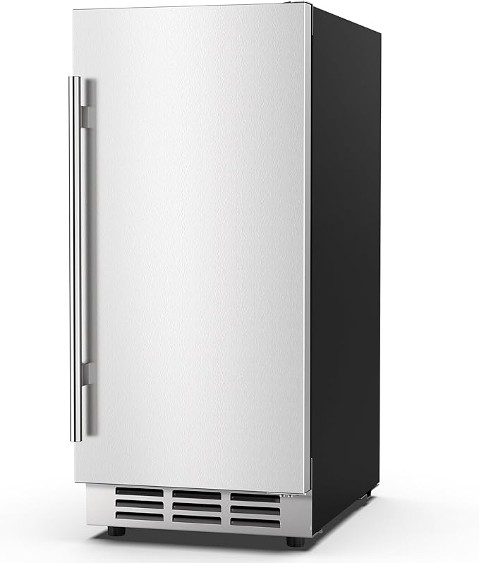 15 Inch Outdoor Beverage Fridge, Weather Proof Stainless Steel Beverage Cooler Under Counter Beer Fridge, Indoor/Outdoor Beverage Refrigerator for 80 Cans, Built-in/Freestanding