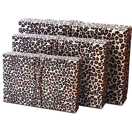 Leopard Gift Wrap Set - May Be Used As 6 Gift Bags Too! (Set of 3)