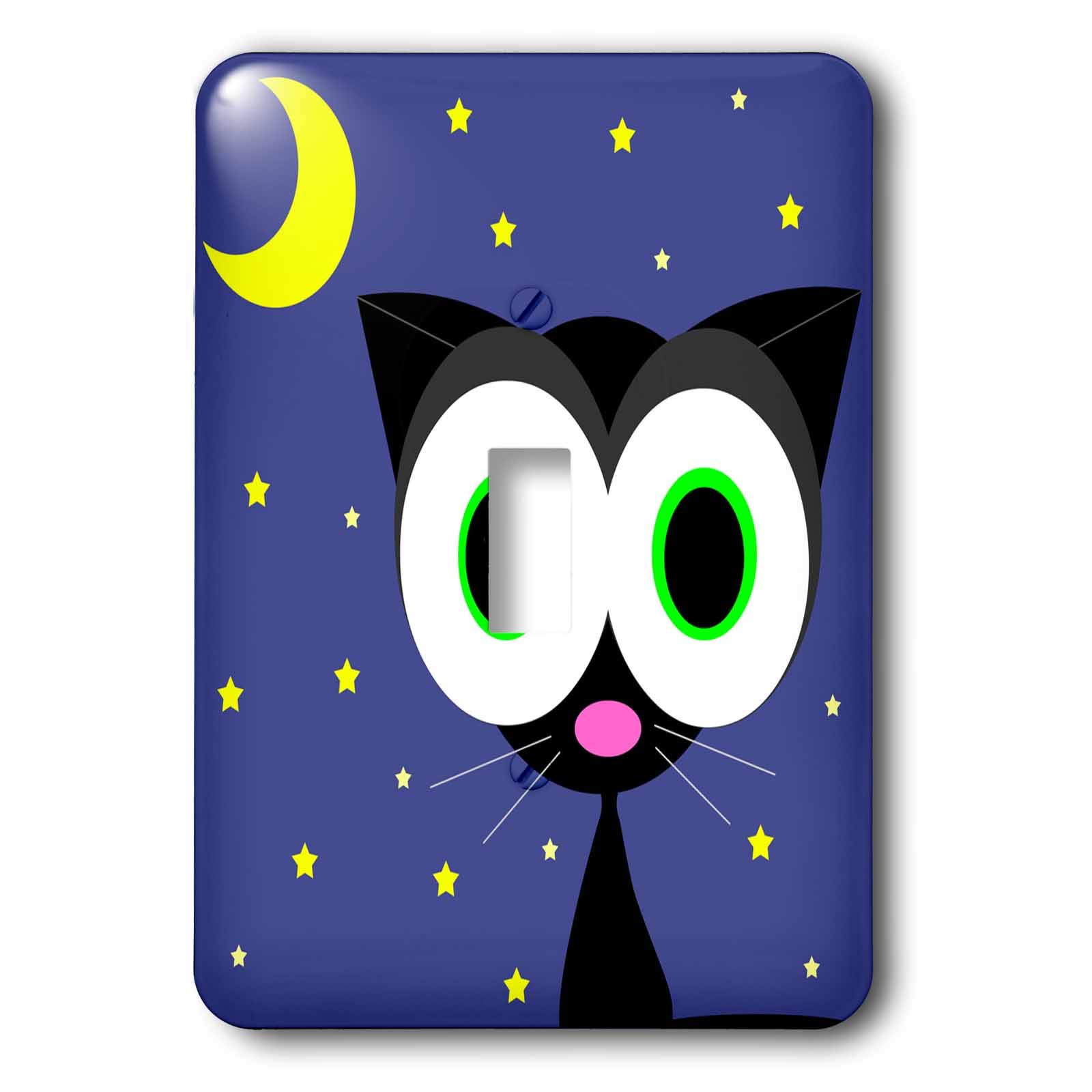 Interrupteur à bascule chat noir 3dRose LSP_6086_1 déco multicolore