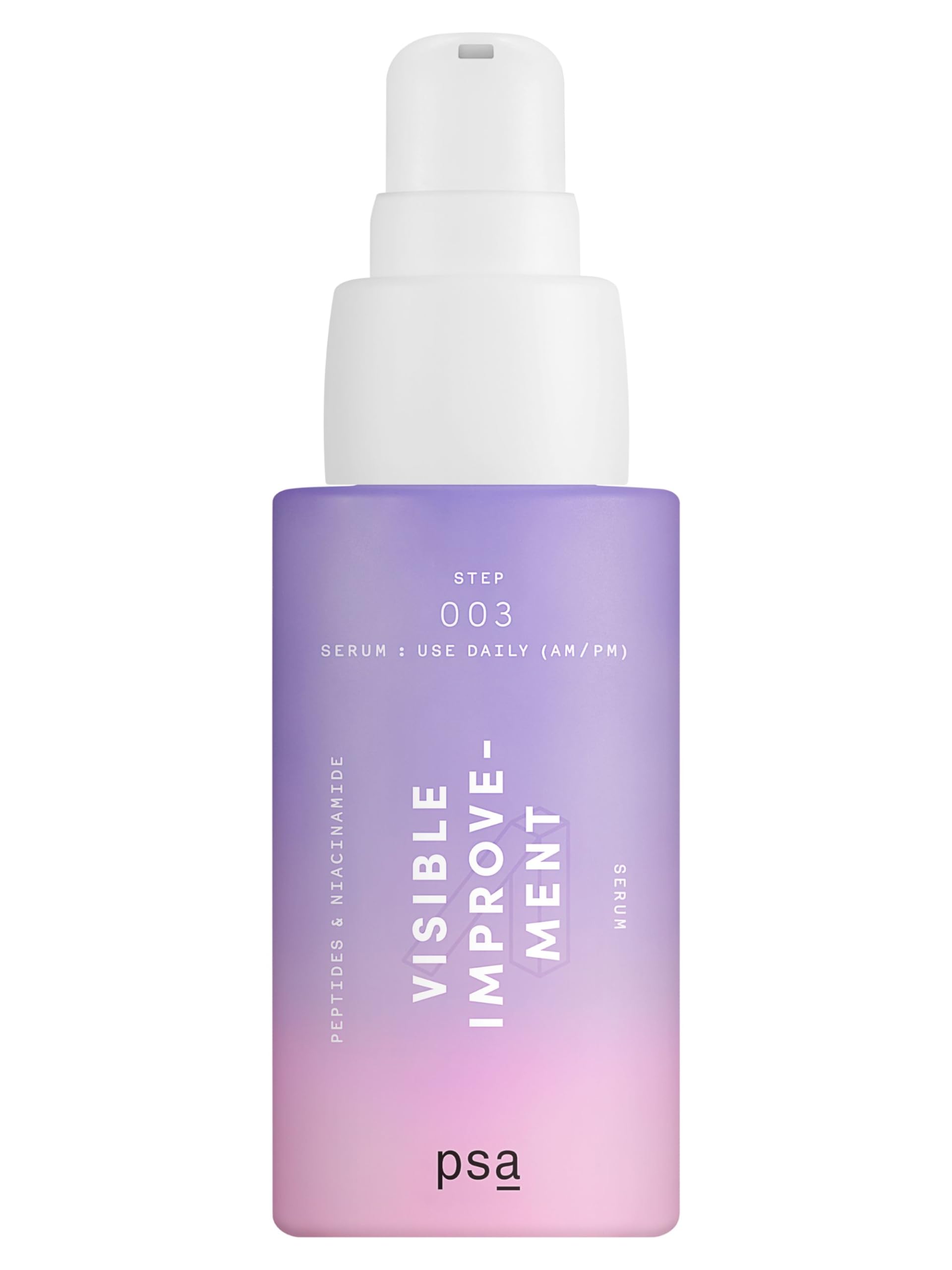 PSA - VISIBLE IMPROVEMENT Peptides & Niacinamide Serum | Beta Glucan & Panthenol, Algae Extract | Suitable for All Skin Types (1 oz | 30 mL)
