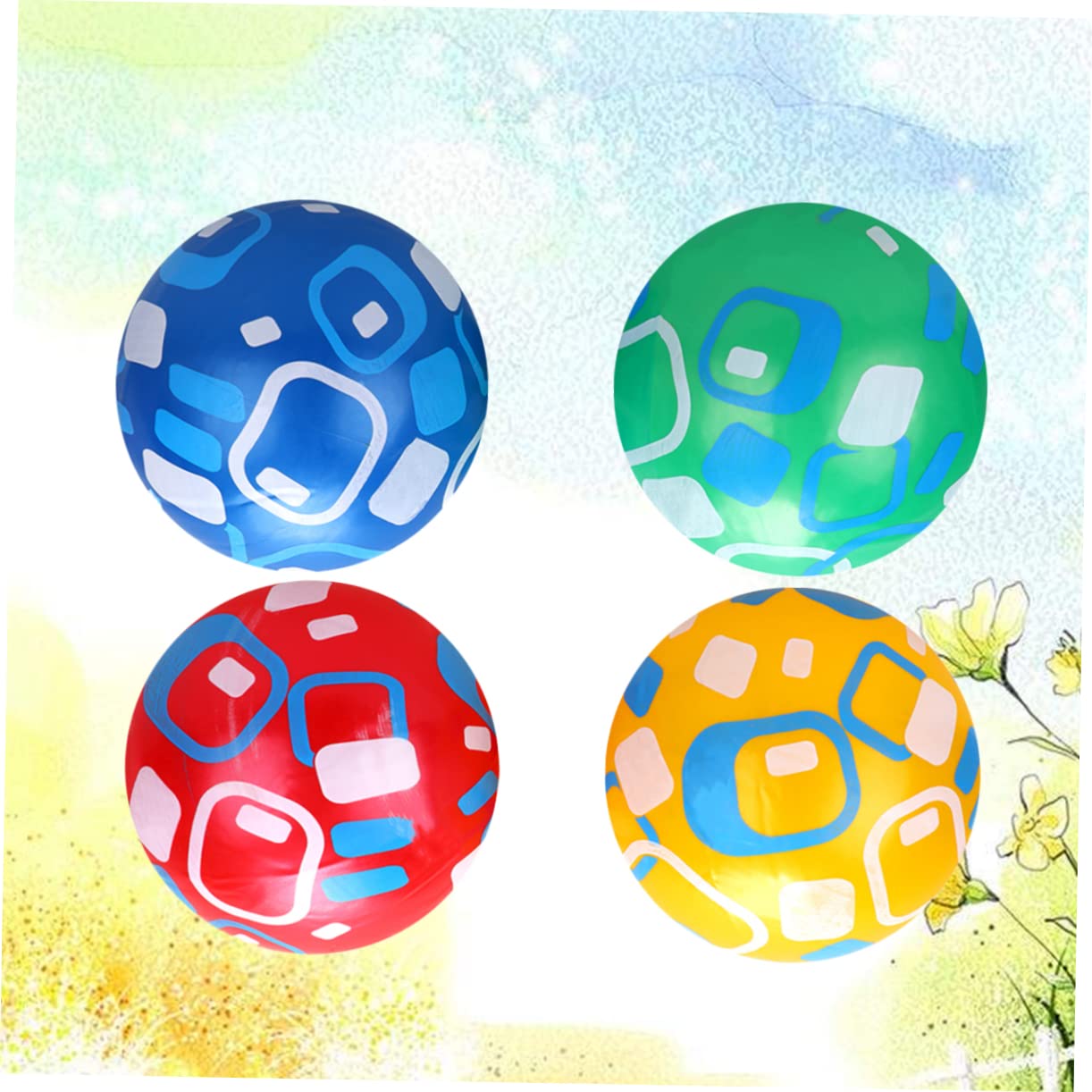 Kisangel 2 Set Palla Gonfiabile Per Pvc Con Design Per Giochi All E Spiaggia Facile Da Conservare Usare Colore Casuale 4 * 2