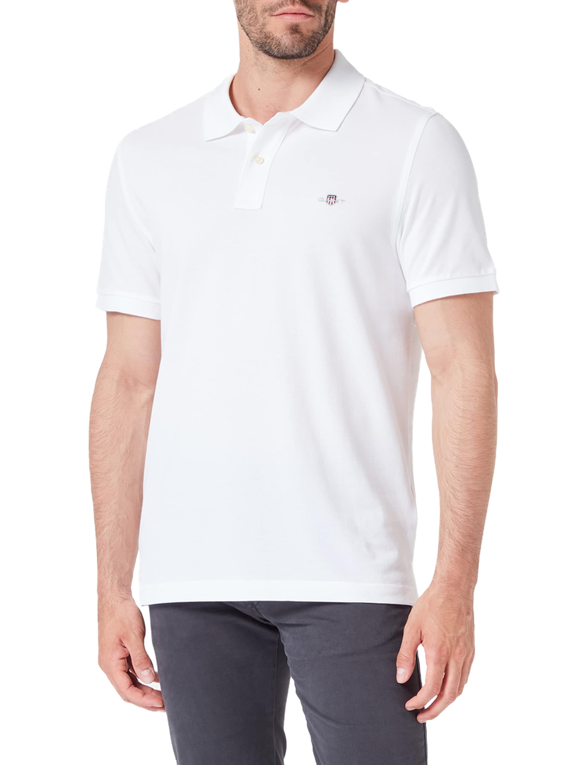 GANT Men's REG Shield SS Pique Polo Shirt, Evening Blue, 5XL