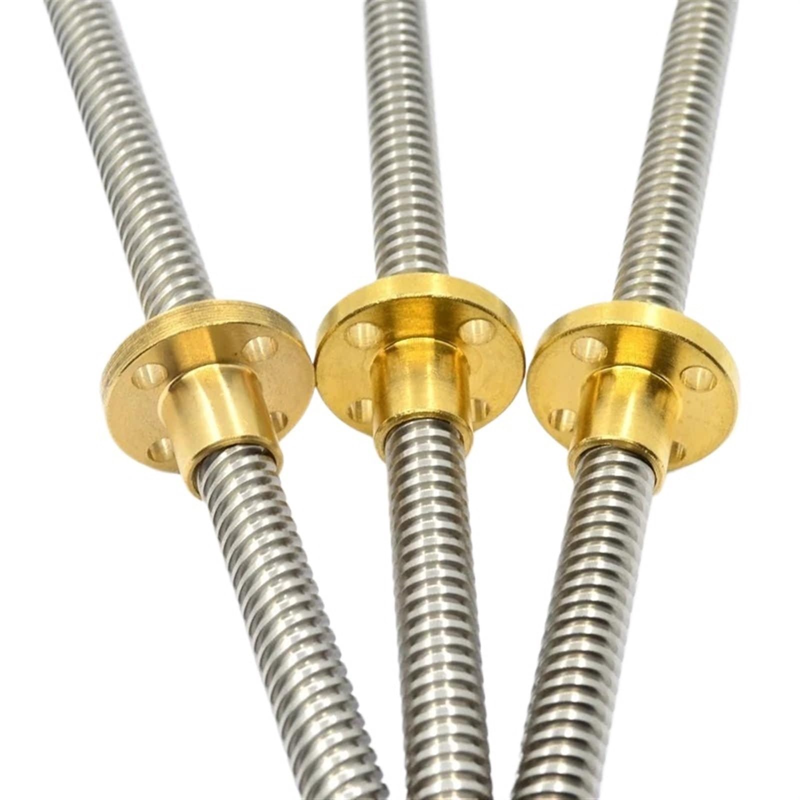 Metal Ball Screw nut T16 Lead Screw 100mm 150 200 250 300 350 400 450 500 600mm Picth 4mm Lead 4mm Trapezoidal Screw with Brass Nut(200mm)