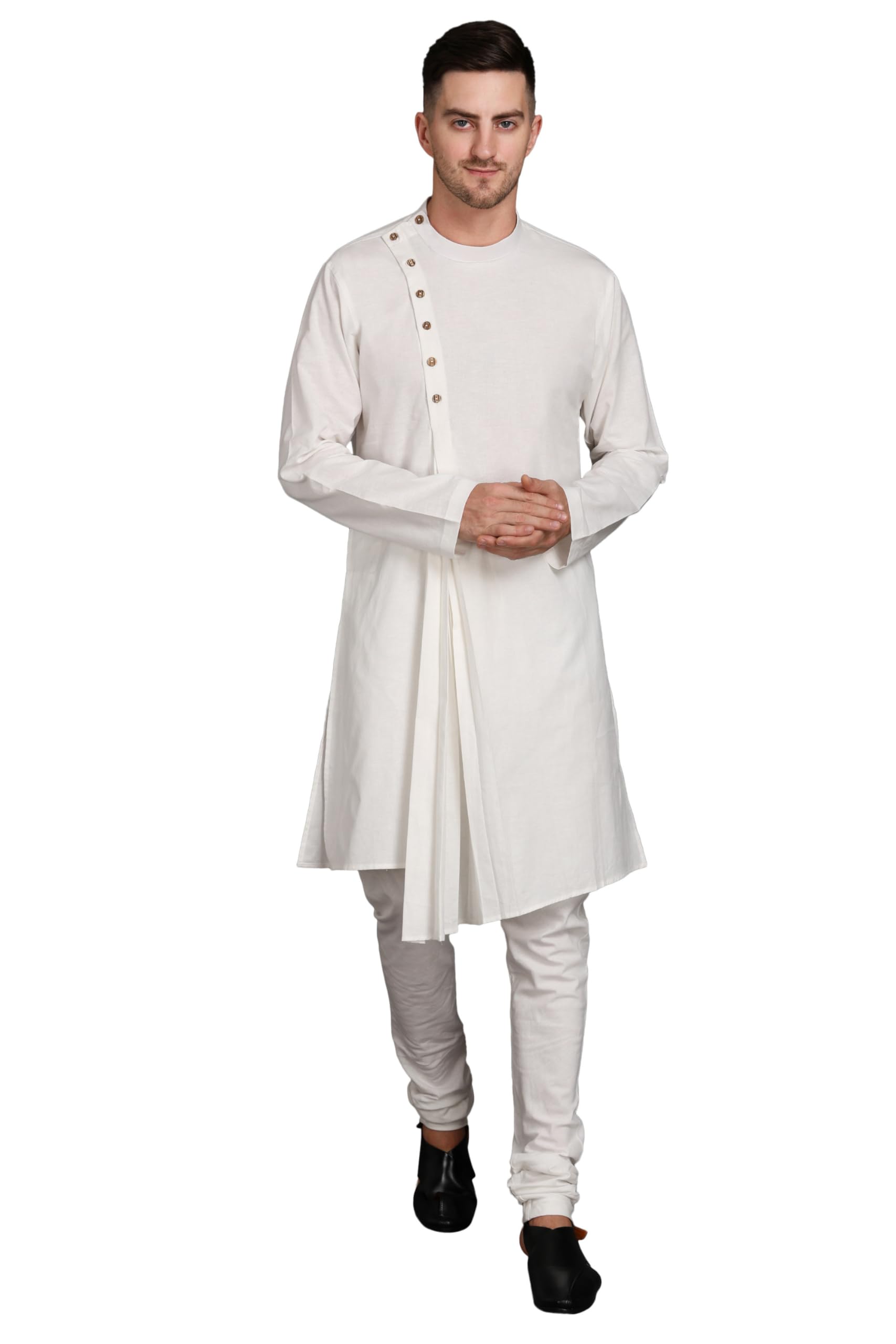 midav Men’s Regular Cotton Full Sleeves Kurta for Stylish & Comfortable with The Perfect Indian Ethnic Ensemble | White | LH-EXKH-WNKO | Regular Fit-picture-12