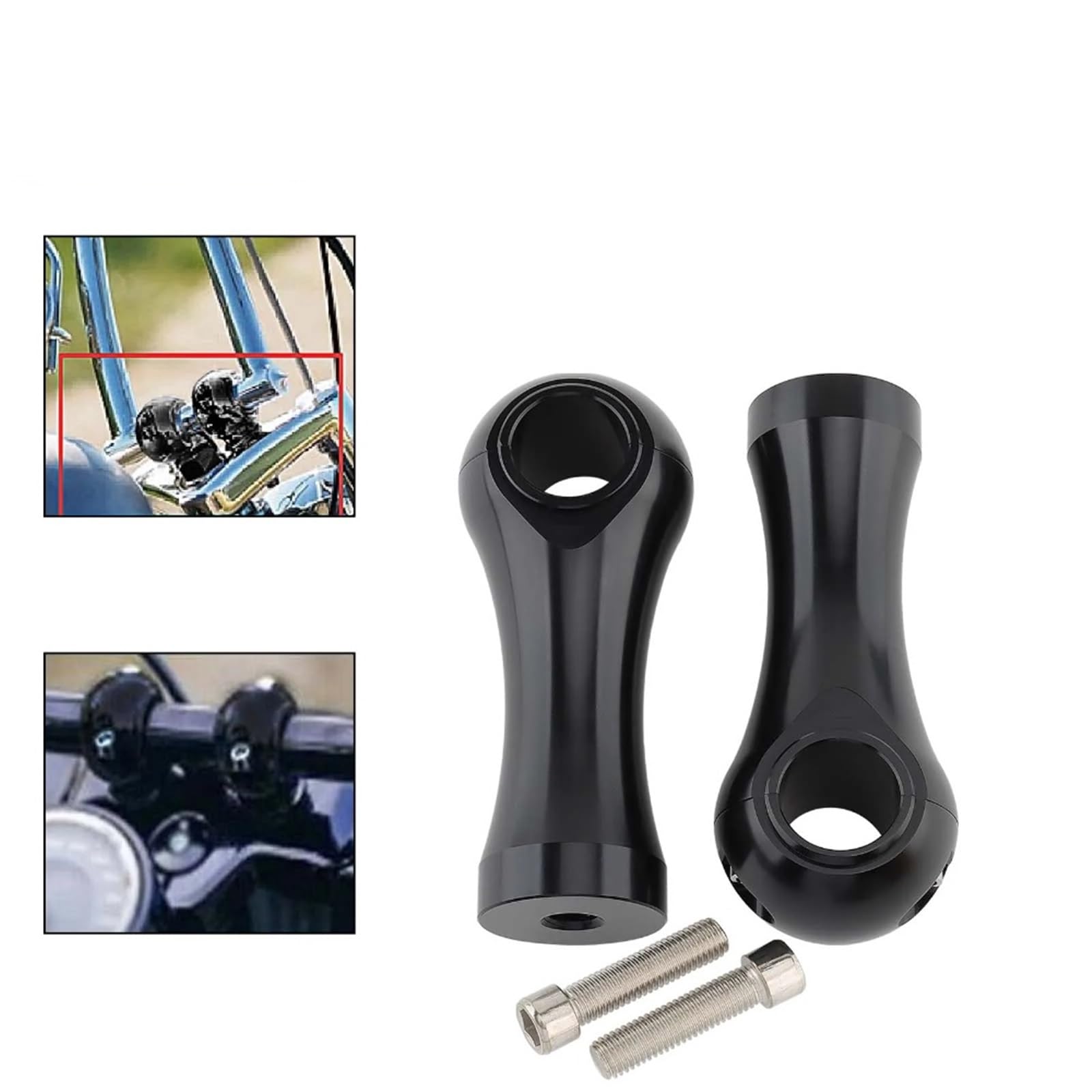 Alza Manillar Ajustable Compatible Con Suzuki Elevadores De Manillar Universales Abrazaderas Barra Elevadores Manillar Motocicleta Abrazadera Piezas Perno Soporte(25.5MM Black)