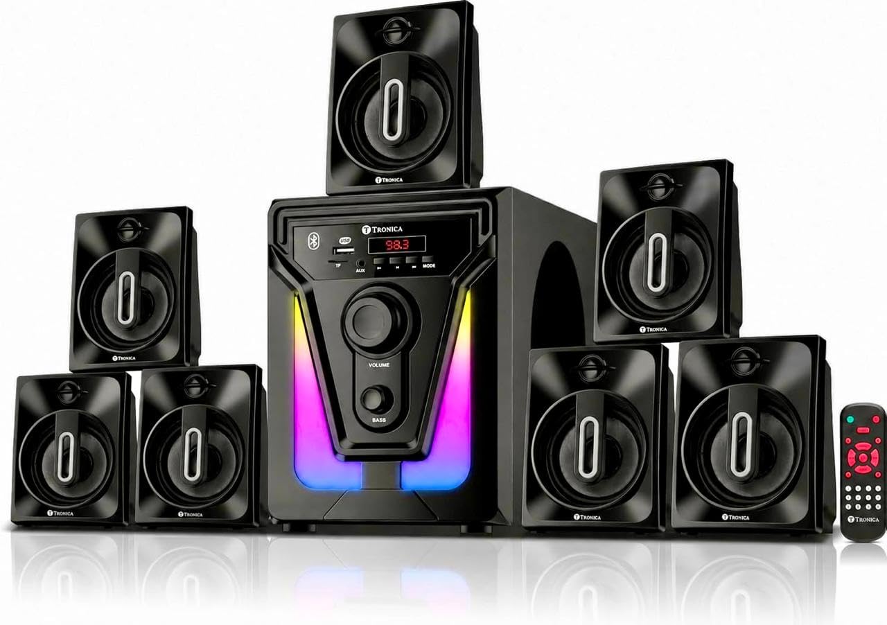 TRONICA PS07 Premium Series 7.1 Digital 60W Bluetooth Home Theater System PenDrive FM Aux TV Compatible with All Function Remote-image-27