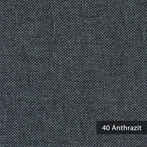 novely® OXFORD 330D - Outdoor-Stoff im Leinen-Look - Wasserabweisender Polyester-Möbelstoff - Mélange Polsterstoff - Pflegeleichte Meterware 1lfm | Farbe: 40 Anthrazit