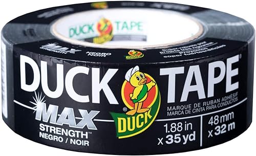 Duck Brand Max Strength Duct Tape, Black, 1-Roll Pack, 1.820.32 cm x 35 Yards, 240867