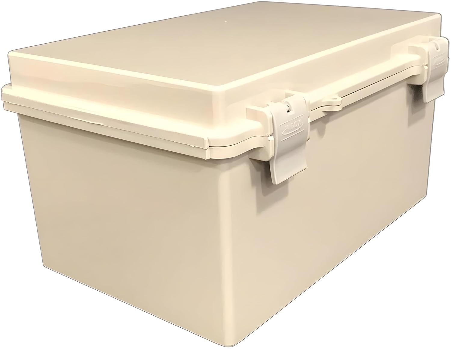 BUD Industries NBF-32018 Plastic ABS NEMA Economy Box with Solid indoor Door, 11-51/64" Length x 7-55/64" Width x 6-9/32" Height, Light Gray Finish