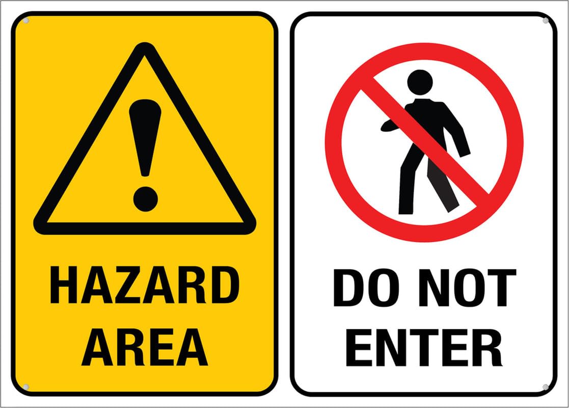 Danger Hazard Area Do Not Enter Aluminum Metal Sign 12"x8" Premium Aluminum Sun-Proof Rust-Free For Home/Yard Use