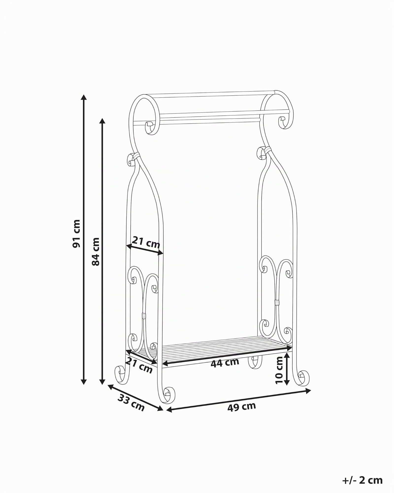 Toallero de Metal Blanco 49 x 91 cm Independiente Estante baño Vintage Linares