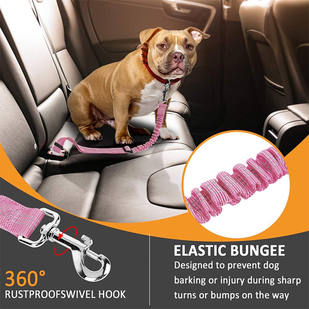 Laisse Élastique Réglable Ceinture Sécurité Voiture Chien Harnais Ajustable Protection Automobile Animaux Compagnie Nylon Résistant Boucle Robuste
