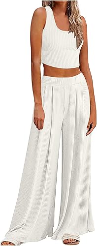 2 Piece Outfits for Women Pants Sets, Short Sleeve Crew Neck Plus Size Outfits for Women 2 Piece Sets