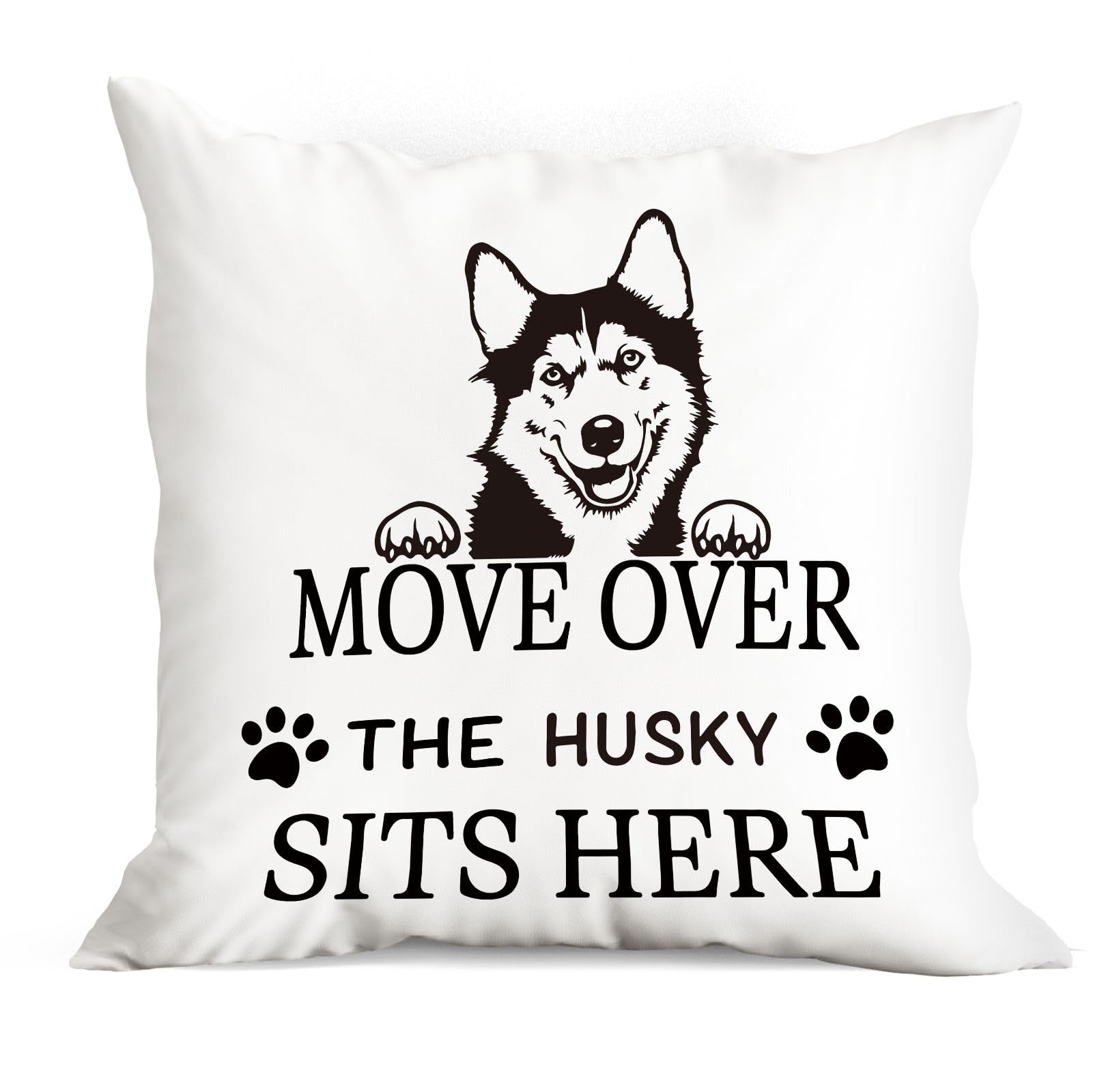 Huester Husky Pillow Covers 18x18, Gifts for Dog Lovers, Pillow Cases, Owner Gifts for Women, The Husky Sits Here Decorative Throw Pillows Cover