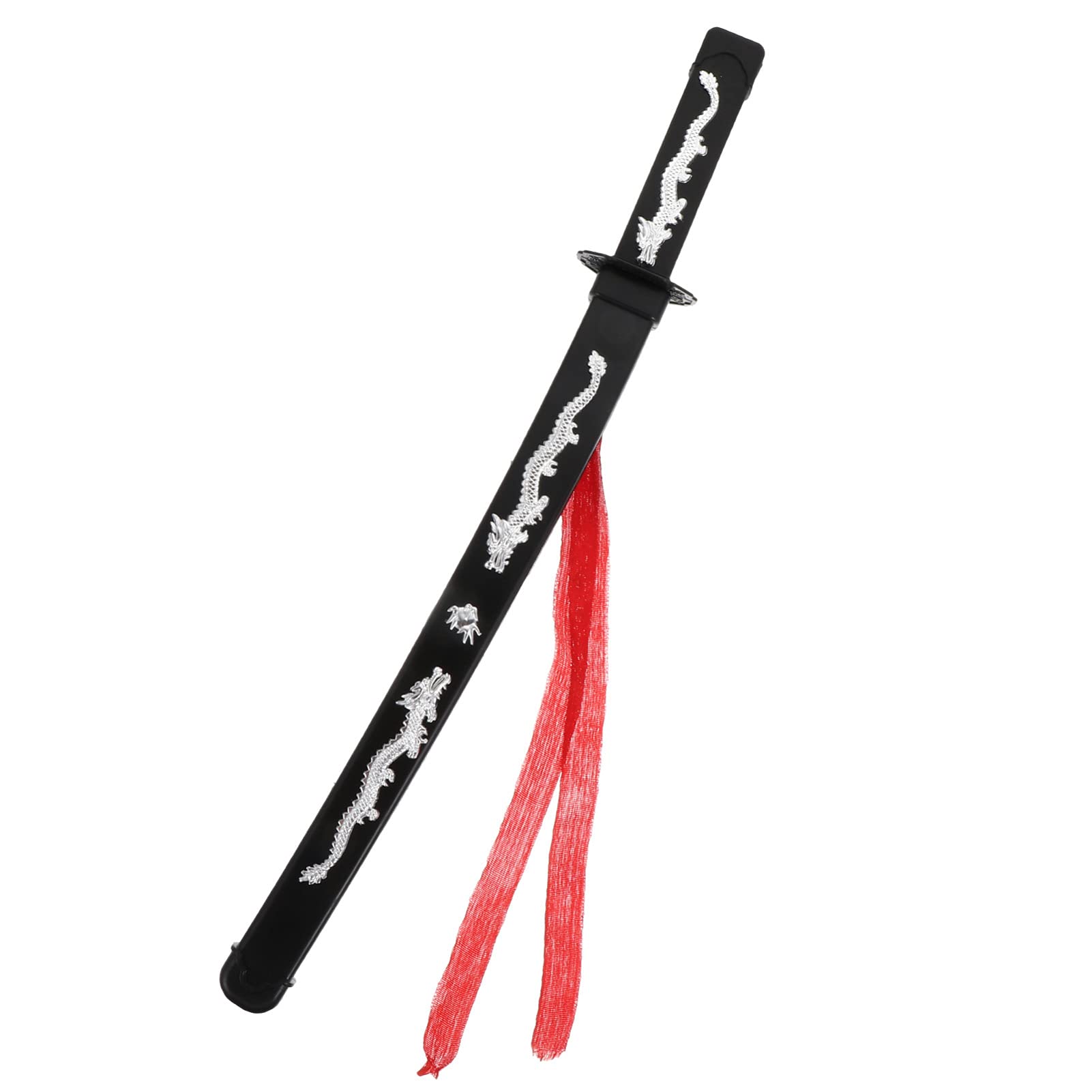 Samurai Sword Toy Halloween Japanese Samurai Swords Toy Katana Anime Sword Sword with Two Dragons for Kids Halloween Costumes Cosplay Prop Black