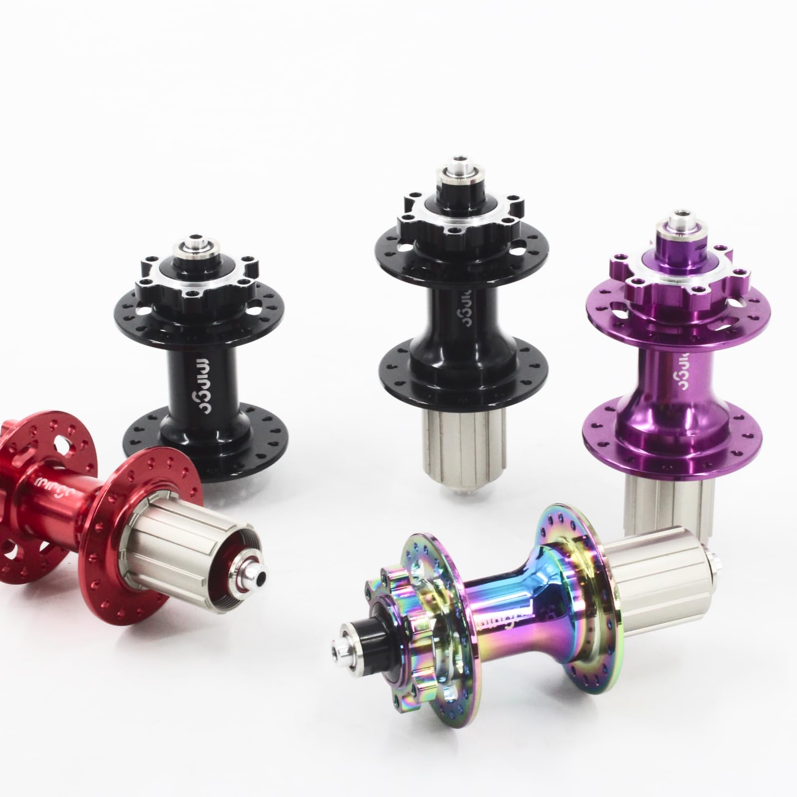 rningo Bike Hubs Disc Brake 32 Holes, Front Rear HG for 8/9/10/11/12 Speed?Quick Release Cassette Hub 4 Bearings 3 Claws 120 Clicks?Compatible for MTB/Road Bike Hubs (32H-Purple)