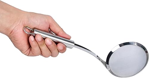 Miniatura 11 de Restaurantware - Tamiz de malla estándar alemán de 3.9 pulgadas, 1 colador de malla fina con mango - Tamiz ultra duradero, lavavajillas, colador de