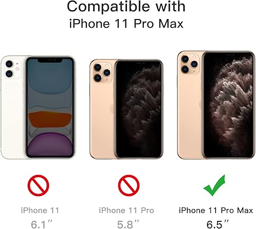 Miniatura 3 de JETech Funda 5 en 1 para iPhone 11 Pro Max de 6.5 pulgadas, con 2 protectores de pantalla para lente de cámara, no se pone amarillenta, a prueba de