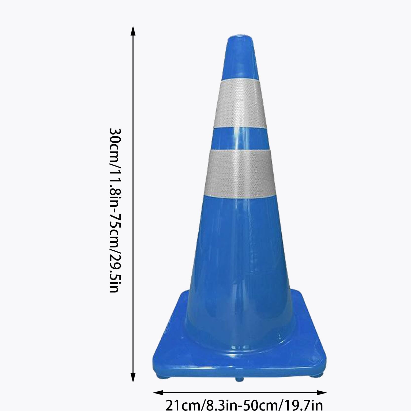 Conos de Tráfico Azules de PVC con Base Reforzada,Conos de Seguridad de Alta Visibilidad con Diseño Apilable para Estacionamiento,Obras Viales,Zonas de Construcción(Color:4pcs)