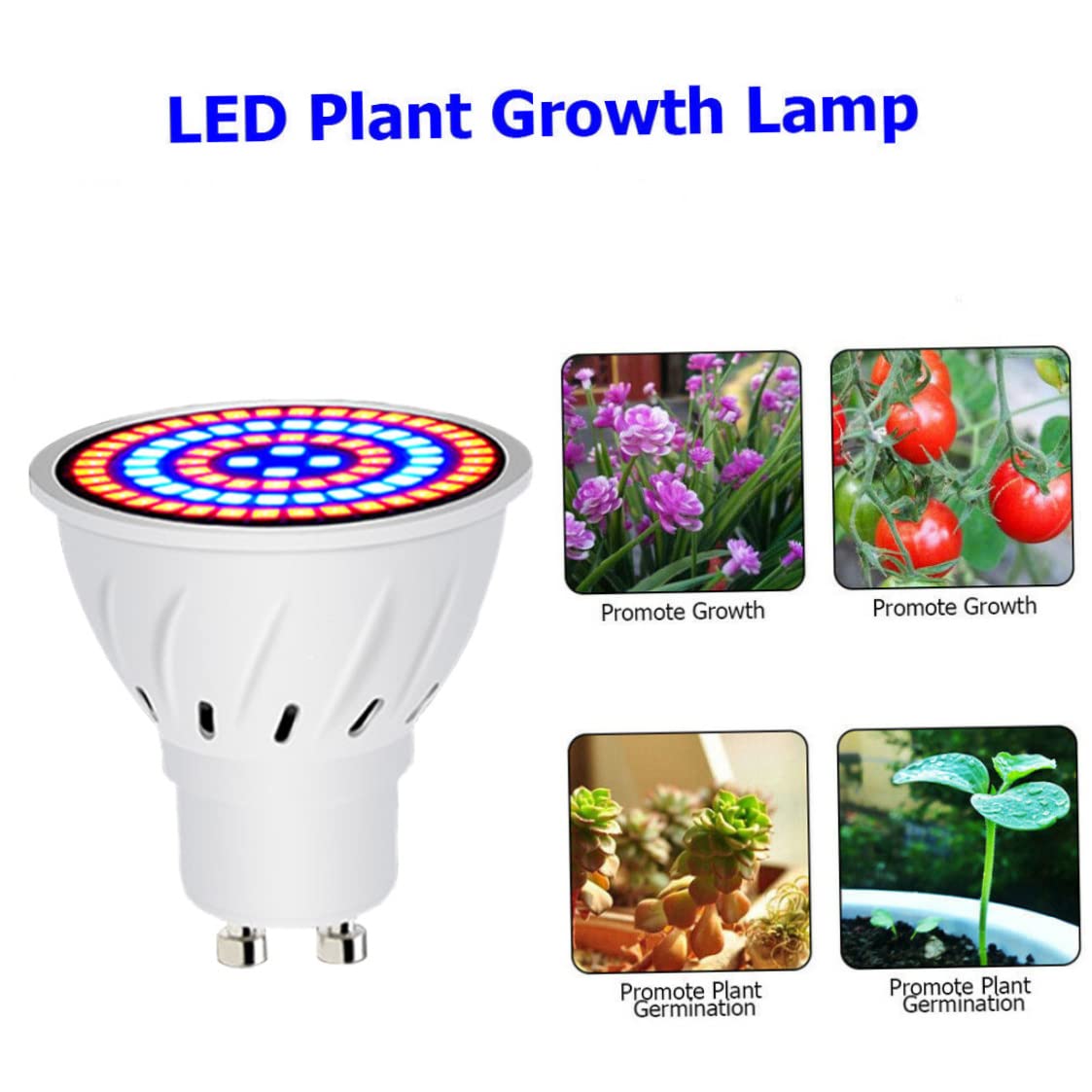 60 LED poussent l'ampoule, Gu10 croissance des plantes lampe horticole à spectre complet 220 V d'intérieur pour plantes d'intérieur jardin succulent