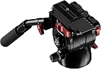 Vista 2 de IFOOTAGE Cabezal fluido Komodo K7, cabezal de trípode de video Cabezal de arrastre fluido para cámaras DSLR, videocámara, monopie y trípodes, carga