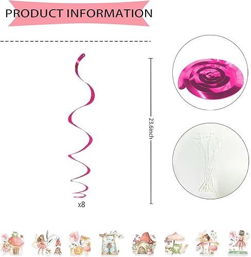 Miniatura 6 de NO-DIY - Cartel de decoración de primer cumpleaños con diseño de hada con diseño de hadas, decoraciones de fiesta de cumpleaños con temática de