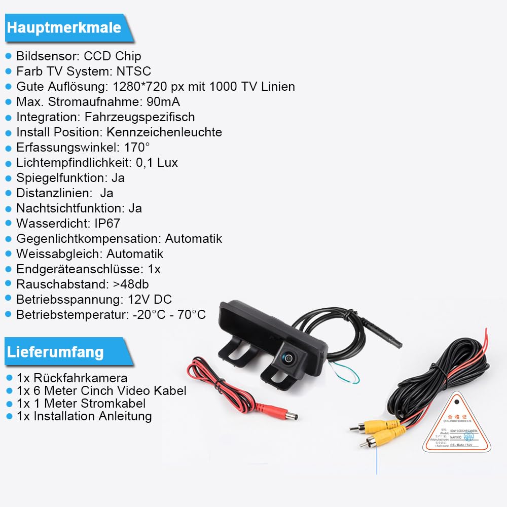 Uchwyt do bagażnika samochodowego, kamera cofania, pomoc przy parkowaniu, kolorowa kamera do bagażnika, listwa uchwytowa, otwieracz do tylnej klapy przycisku, zamiennik do Mercedes Benz Smart Fortwo