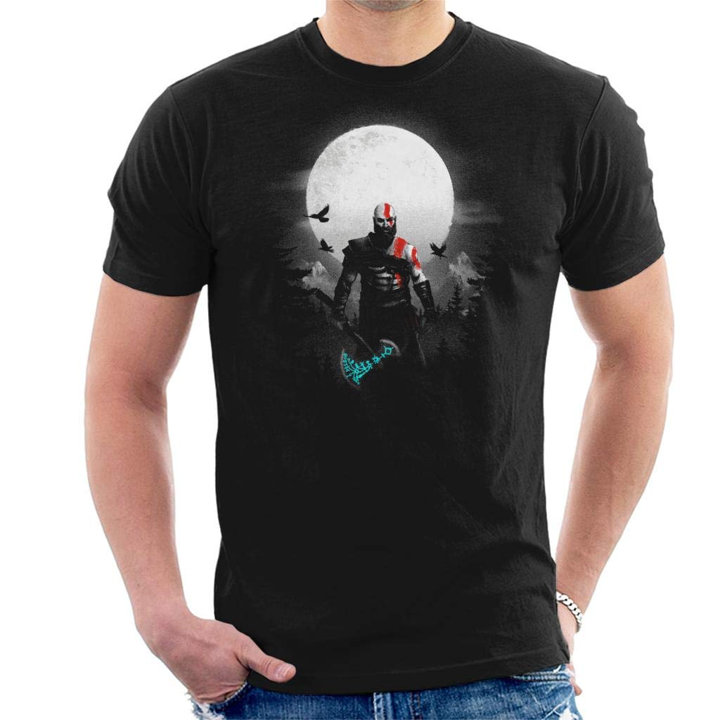 Cloud City 7 Men's Black God Of War Kratos Moon T-Shirt